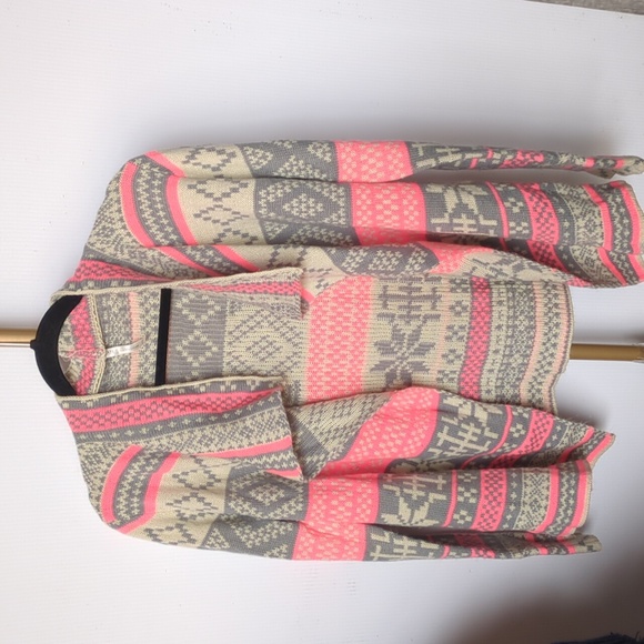 Kate Collection Christmas Geometric Open Front Cardigan Sweater - Picture 2 of 7